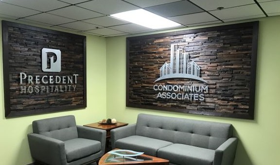 Interior lobby signage example