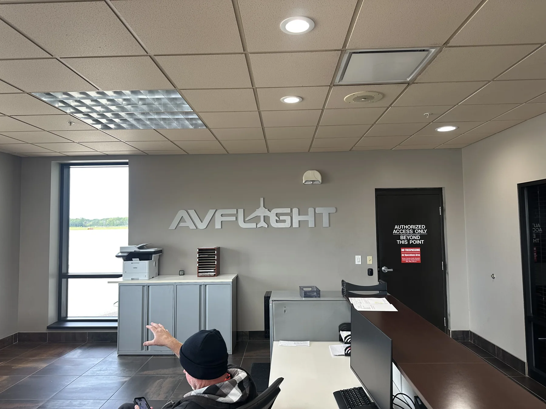 Avflight — dimensional lobby letters project by Covenant Signs and Graphics