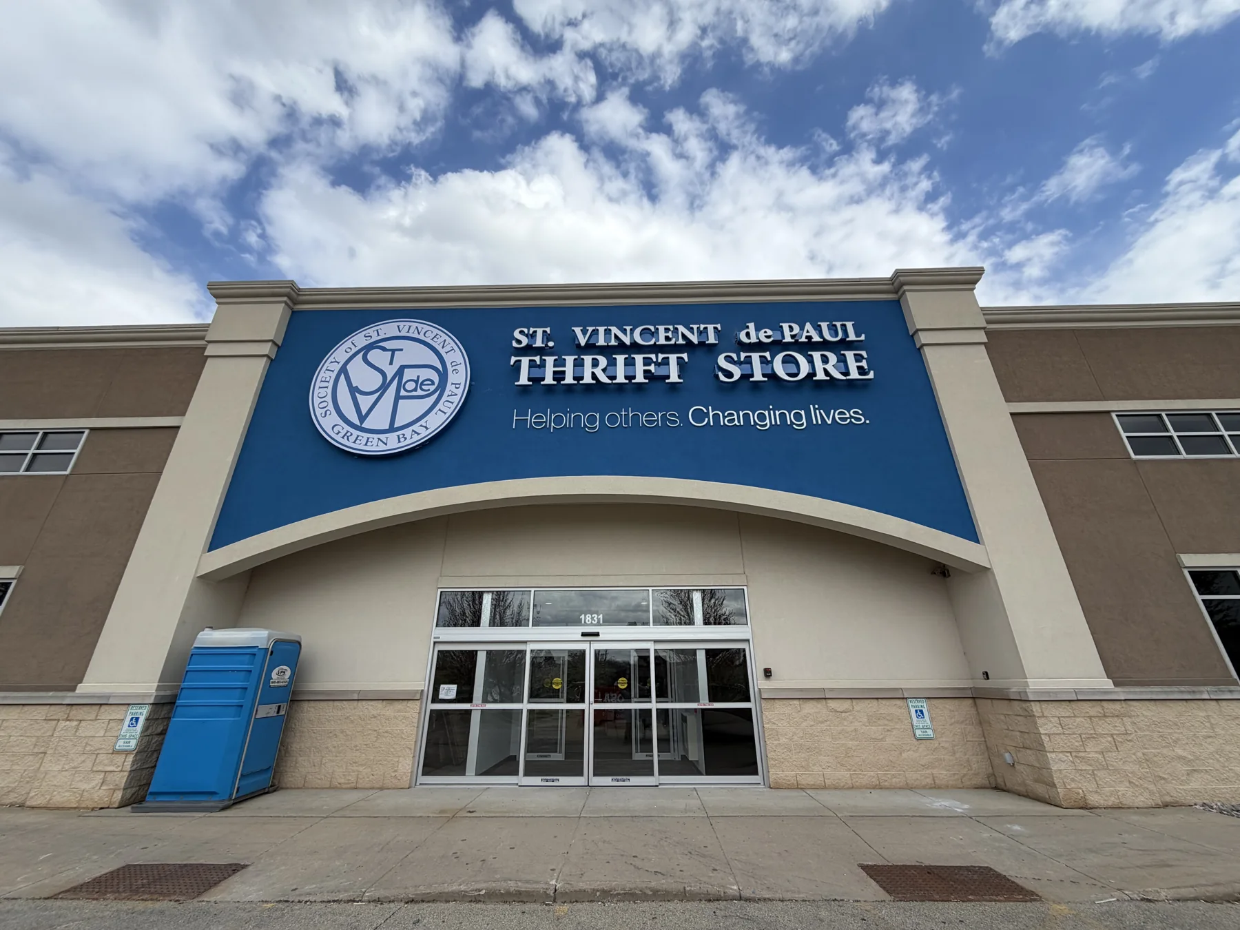 St. Vincent de Paul — storefront sign project by Covenant Signs and Graphics