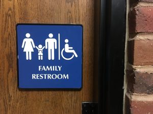 ADA restroom sign board