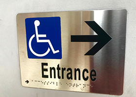 ADA braille sign metal board