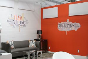 word cloud wall graphics in the office